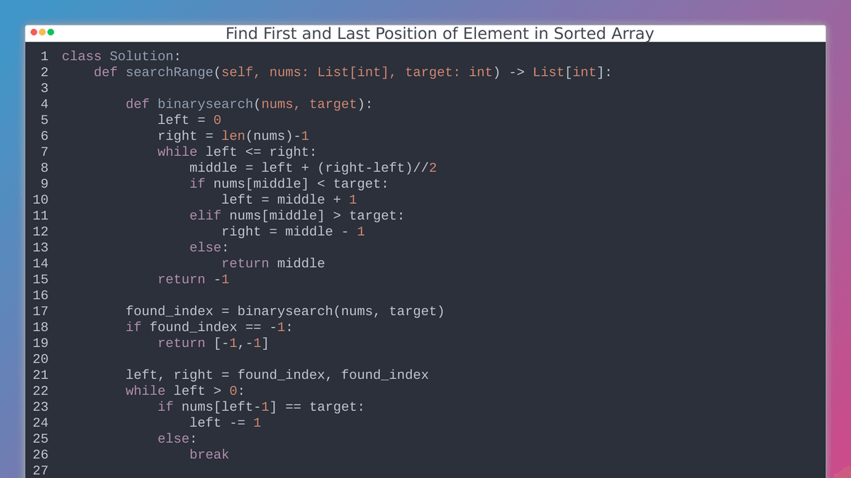 Find First and Last Position of Element in Sorted Array