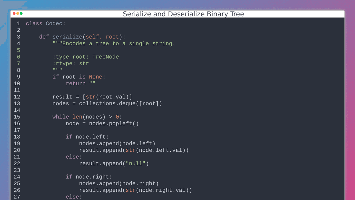 Serialize and Deserialize Binary Tree