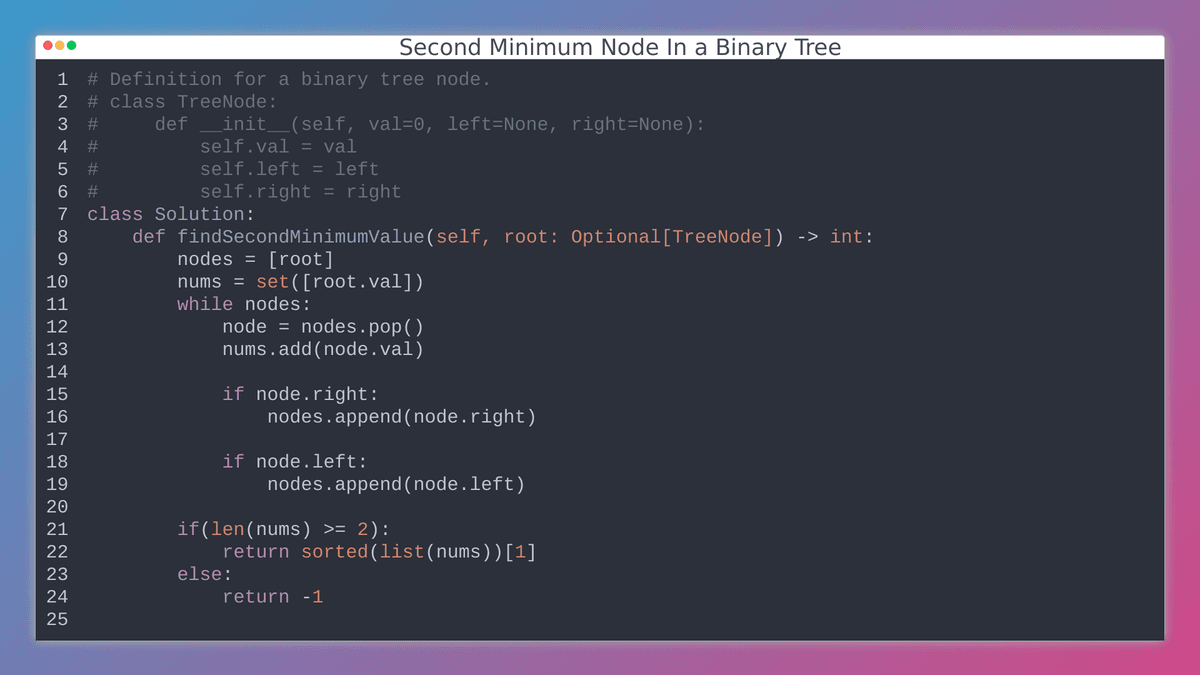 Second Minimum Node In a Binary Tree