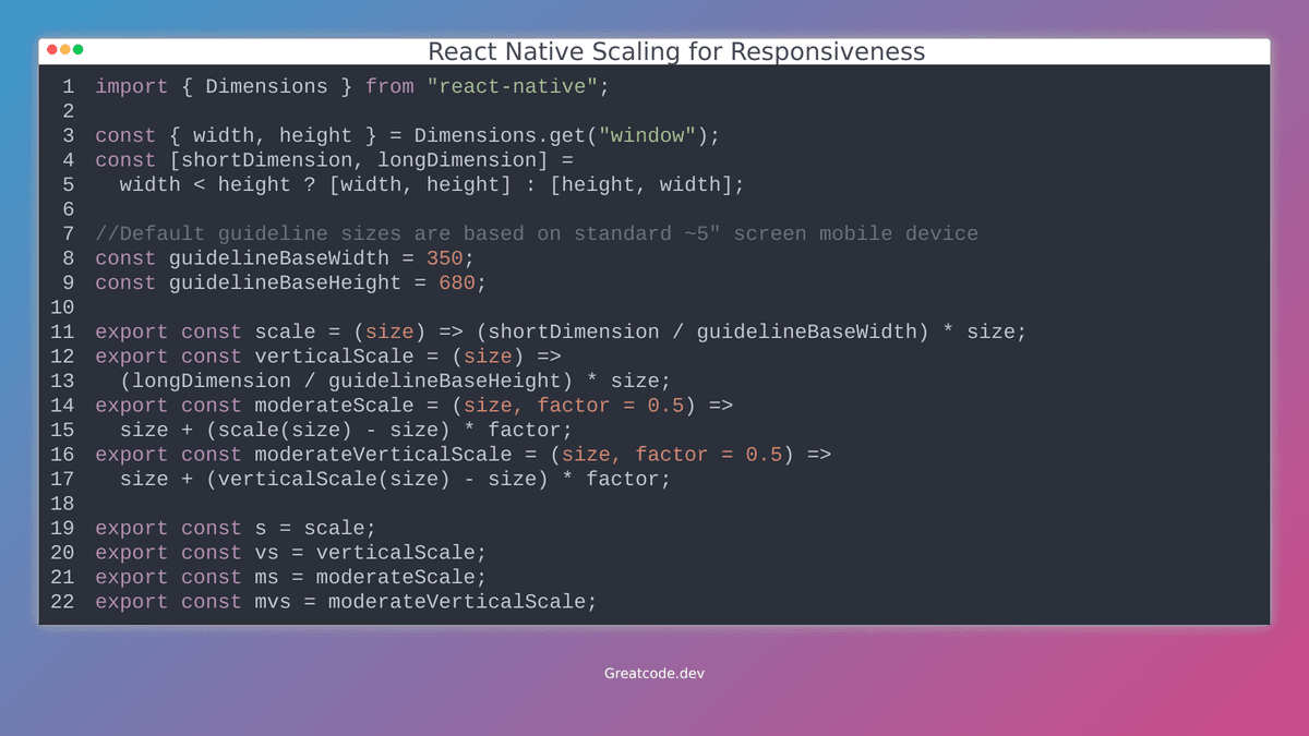React Native Scaling for Responsiveness